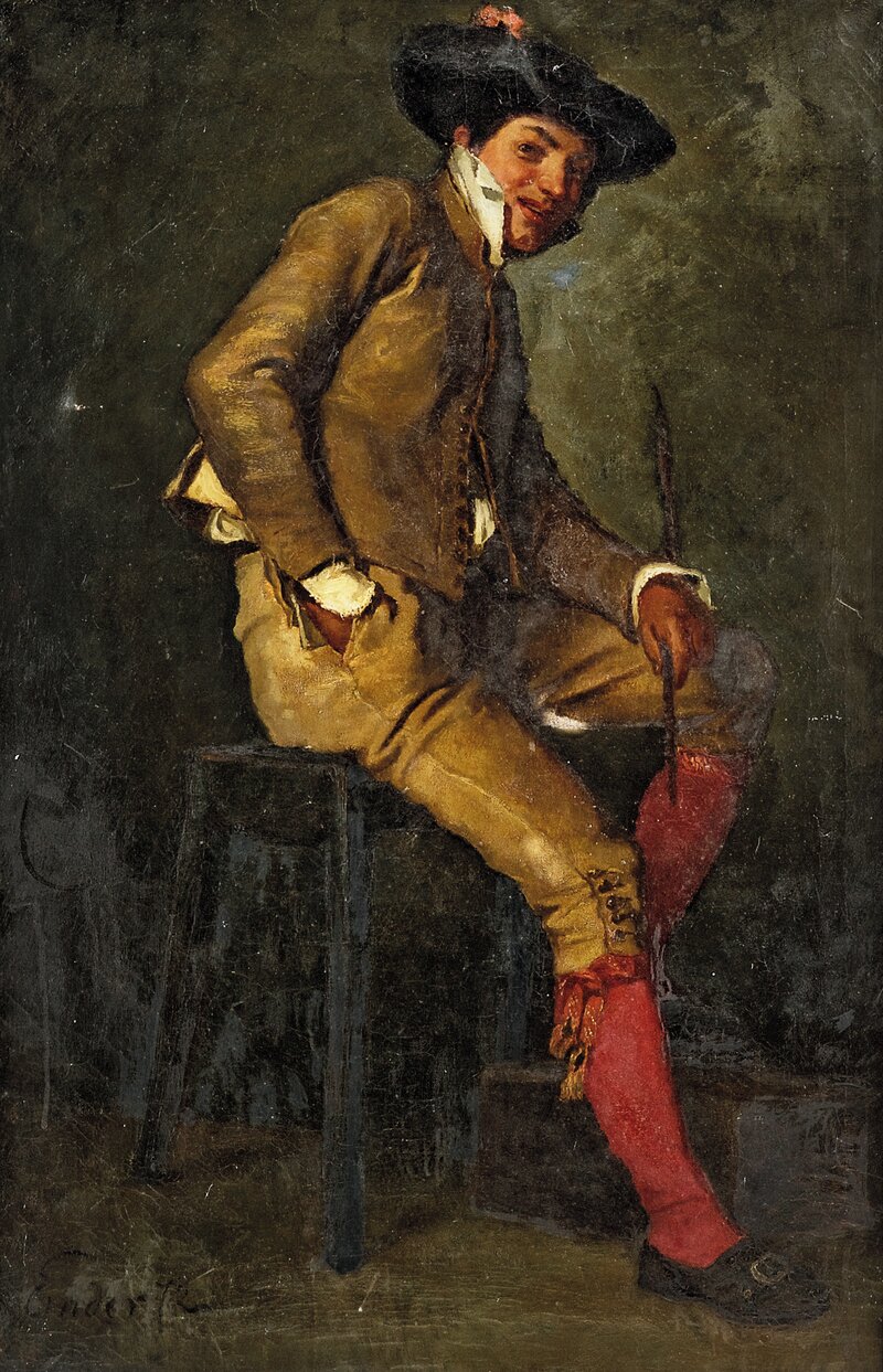 Sittende ung mann 1872