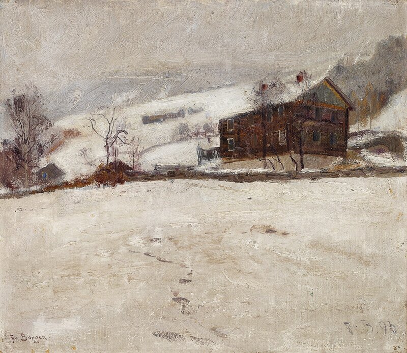 Gård i vinterlandskap 1896