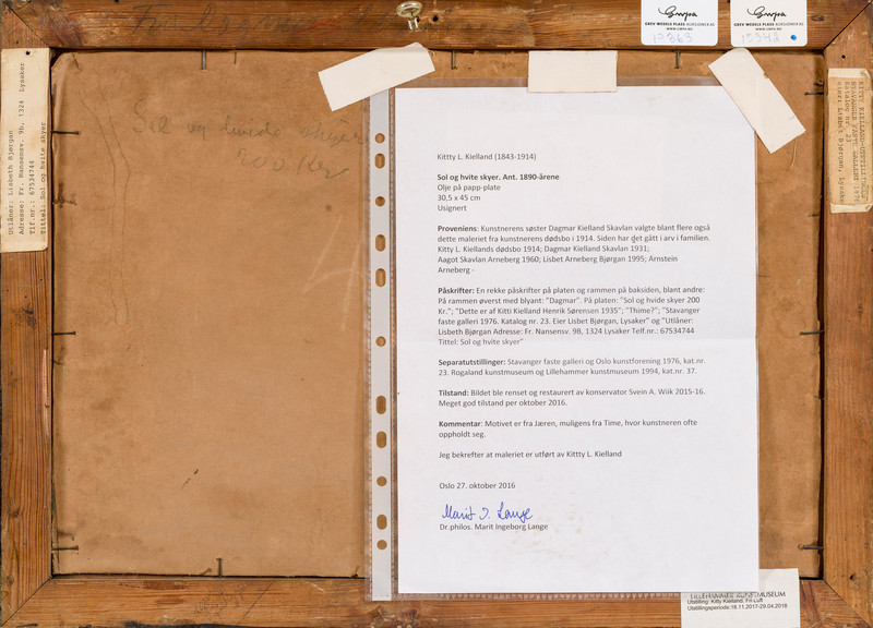 Kielland, Kitty (1843-1914), Sol og hvite skyer, ant. 1890-tallet