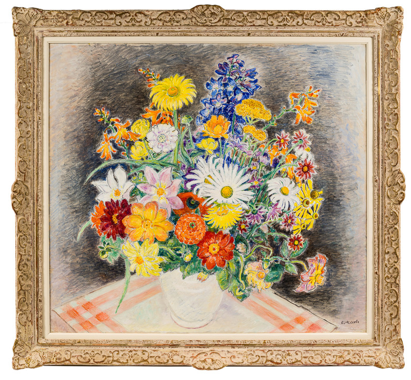 Kavli, Arne (1878-1970), Oppstilling med blomster i krukke