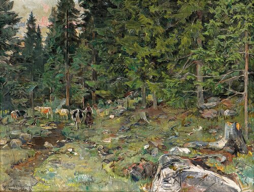 Kyr i skogen Ulvin 1920