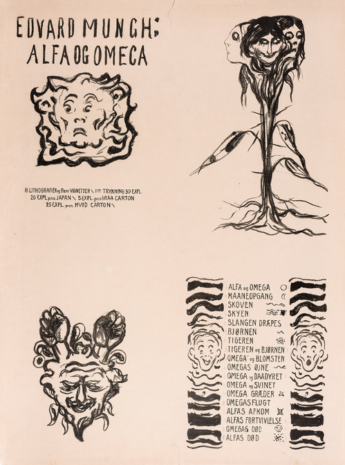 Solgt som kat. 1: Tittelblad, Innholdsfortegnelse, Vignett: Satyrhode, Vignett: Amaryllis (1908-09)*