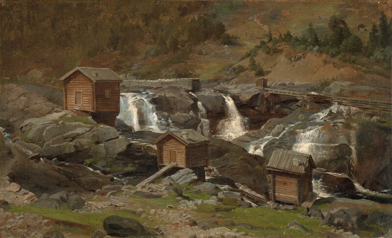 Møller ved fossestryk 1851