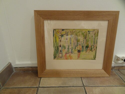 Munch, Edvard, Bjerkeskog med figurer, Ca. 1940-43