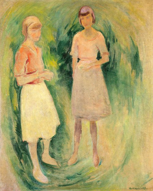 Two Young Girls 1918