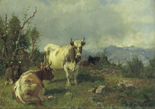 Fire kyr i landskap 1885