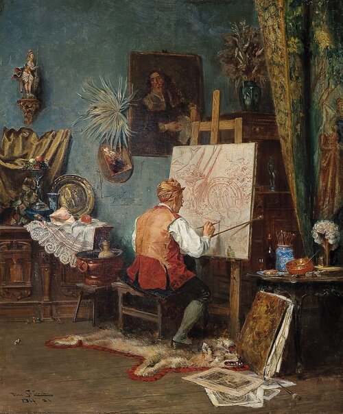 Maler ved sitt staffeli 1881