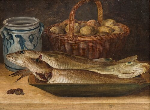 Stilleben med fisk 1849
