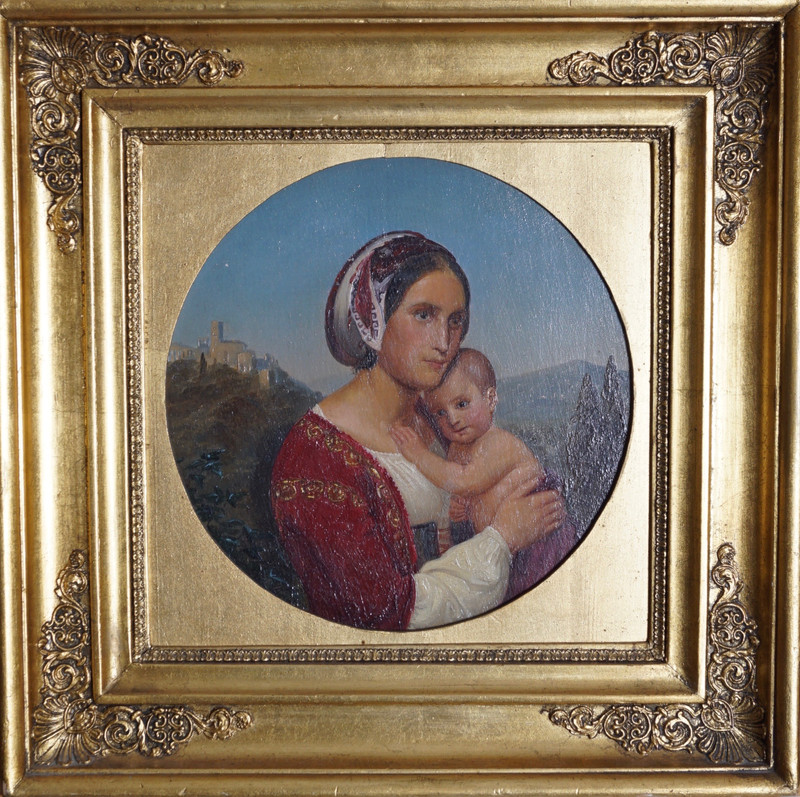 Tidemand, Adolph (1814-1876), Kvinneportrett med barn