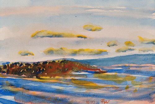 Vannet, øy, skyer 1977