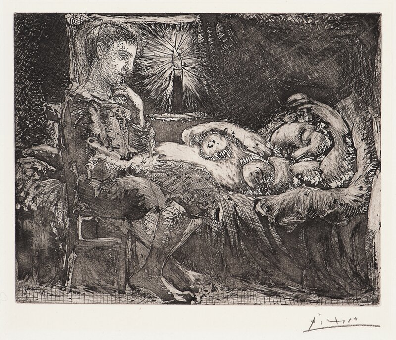 Boy and Sleeping Woman by a Candle Light / Garcon et Dormeuse à la Chandelle