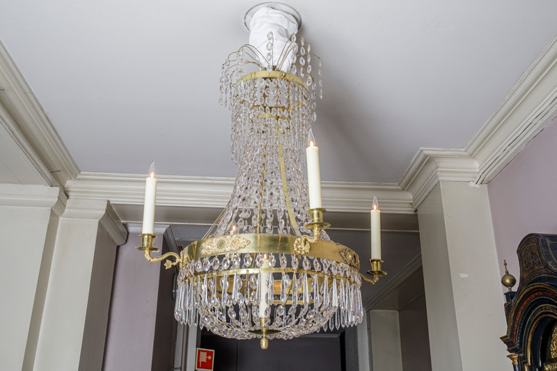 Sen-gustaviansk/empire prismelysekrone, Ca. 1820