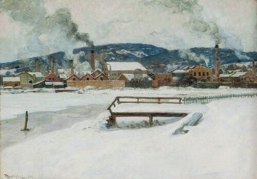 Fra Brakerøya industriområde i Drammen 1904