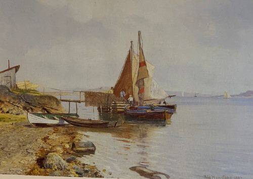 Fiskere i havn 1889
