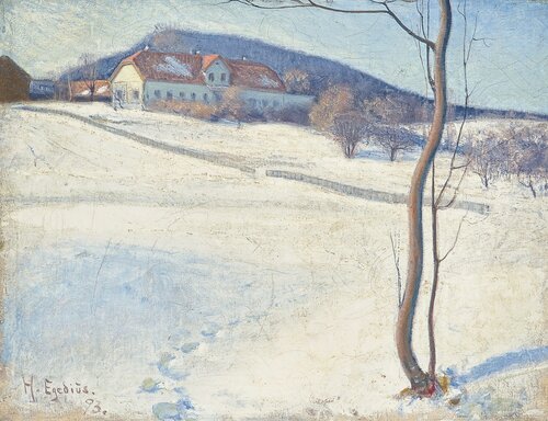 Vinterbilde fra Bærum 1893