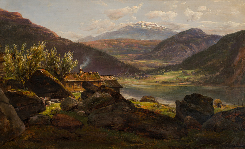 Gård ved Feigum i Lusterfjorden 1851