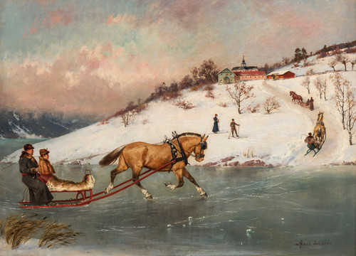 Horse and Sledge on the Ice