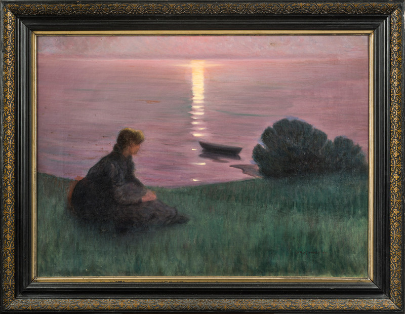 Jorde, Lars (1865-1939), Woman in Sunset 1894