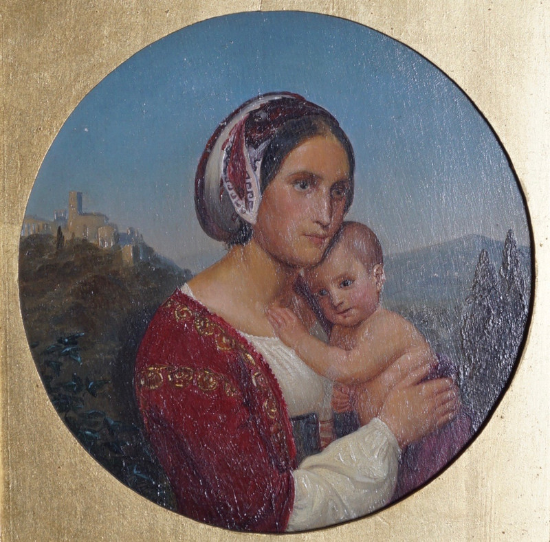 Tidemand, Adolph (1814-1876), Kvinneportrett med barn