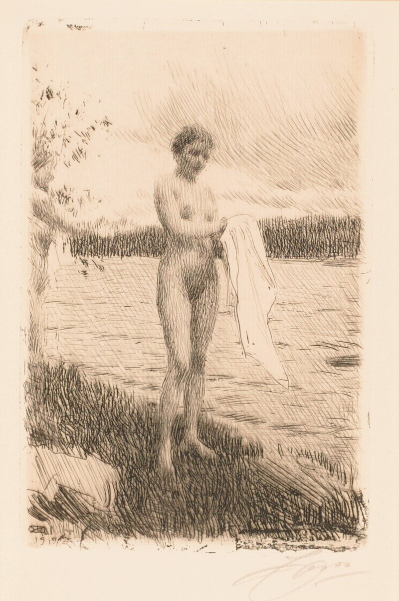 Kvinne ved strand 1919