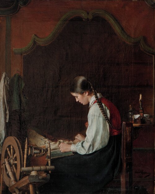 Reading Girl in an interior 1880