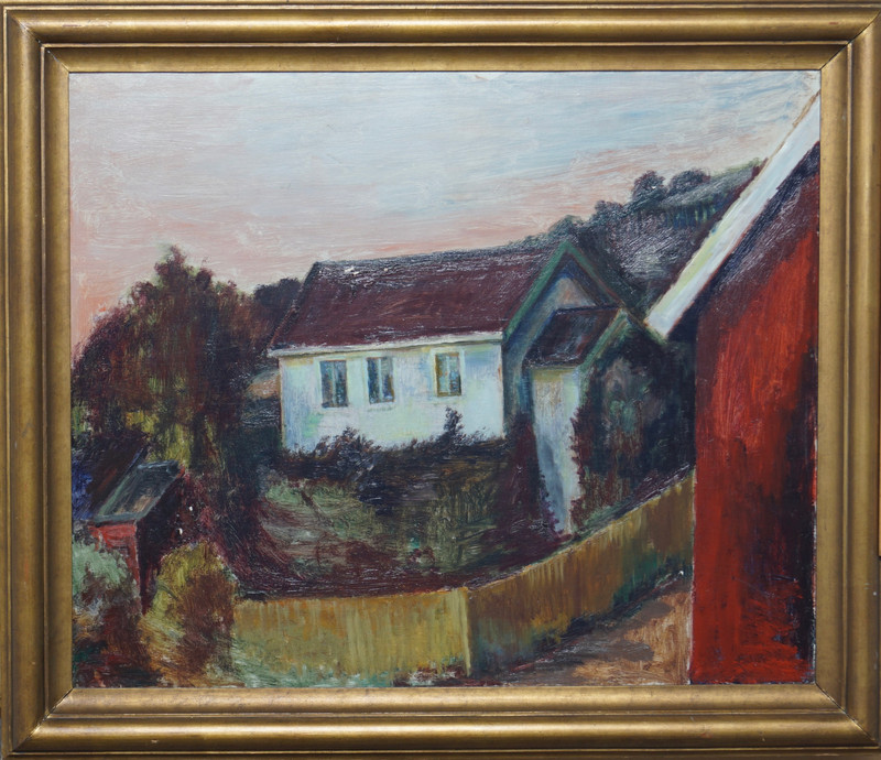 Sørensen, Henrik (1882-1962), Landskap med hus