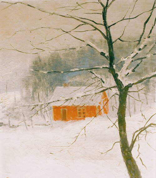 Hus i vinterlandskap 1891