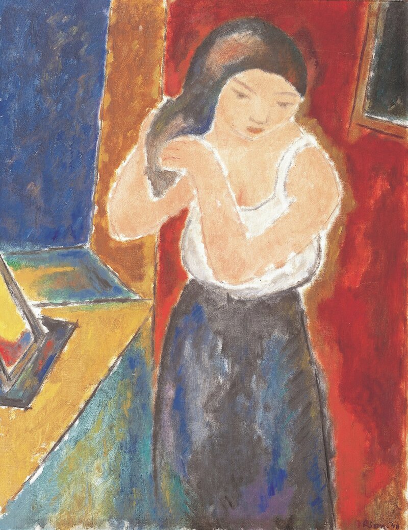 Kvinne med speil 1948