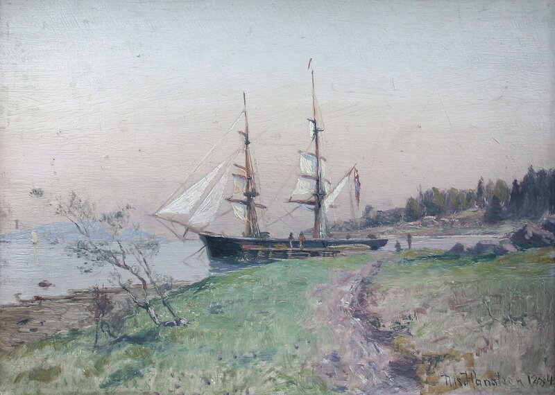 Seilskute i havn 1884