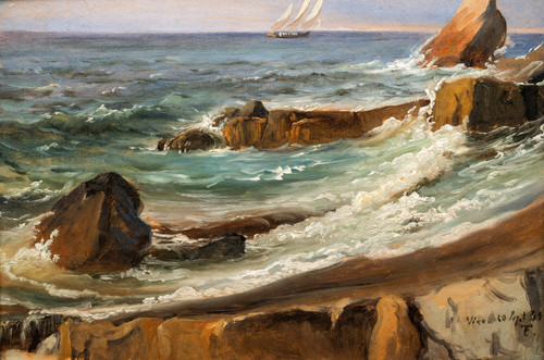 Fearnley, Thomas (1802-1842), Sjøstudie, Napoli-golfen 1834