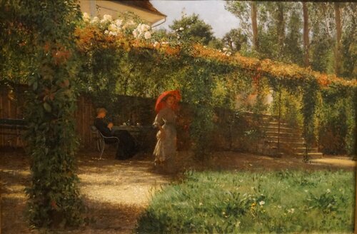 To kvinner i en hage 1879