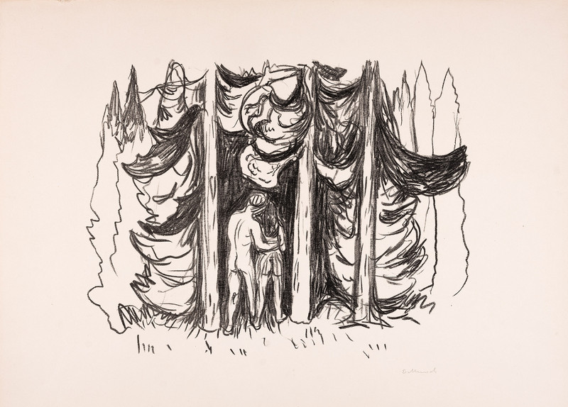 Munch, Edvard (1863-1944), Solgt som kat. 1: Skogen (1908-09)*