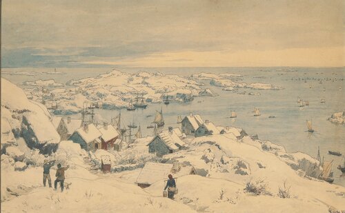 Vinter i Loshavn ved Farsund 1881