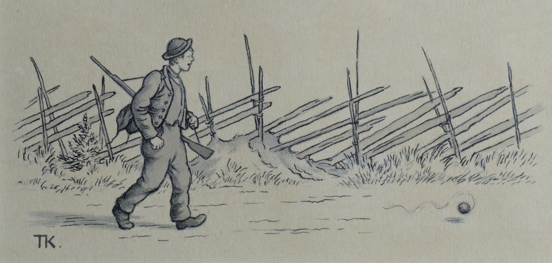 Kittelsen, Theodor (1857-1914), Fra Guldslottet som hang i luften