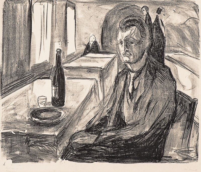 Self-portrait with a Bottle of Wine