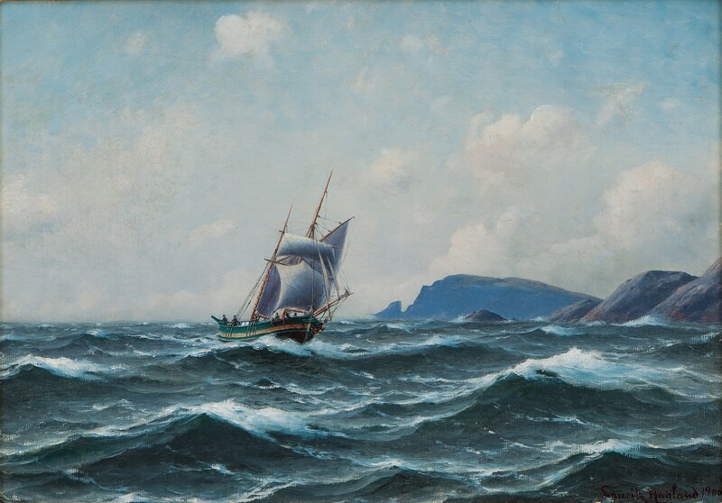 Seilskute i kystlandskap 1900