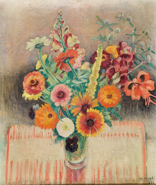 Oppstilling med blomster i vase  1920