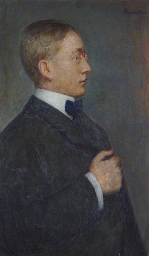 Portrett av forfatteren Johannes V. Jensen 1908