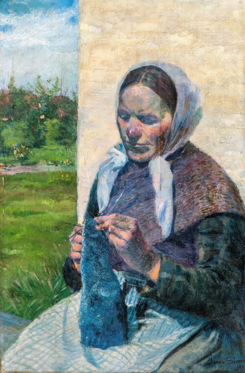 Knitting Woman 1890
