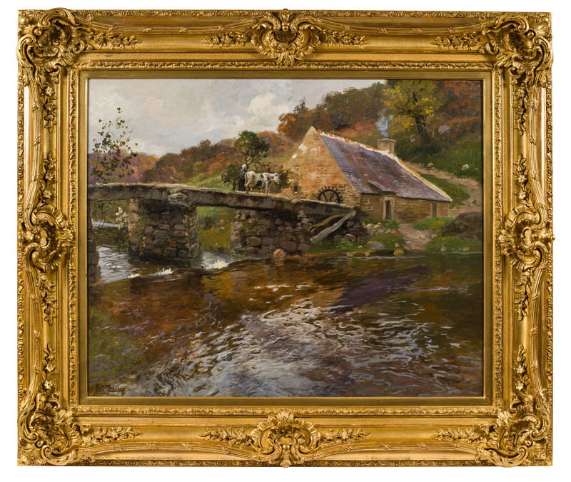 Thaulow, Frits (1847-1906), Elvelandskap ved Quimperlé, (atg. 1901)