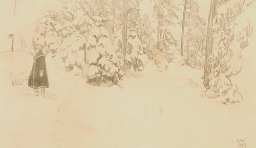 Pike i snetung skog 1899