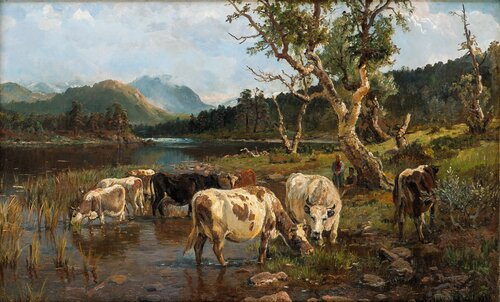Cattle by the Waterhole 1896