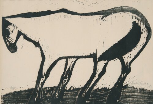 Horse standing in Wind 1953