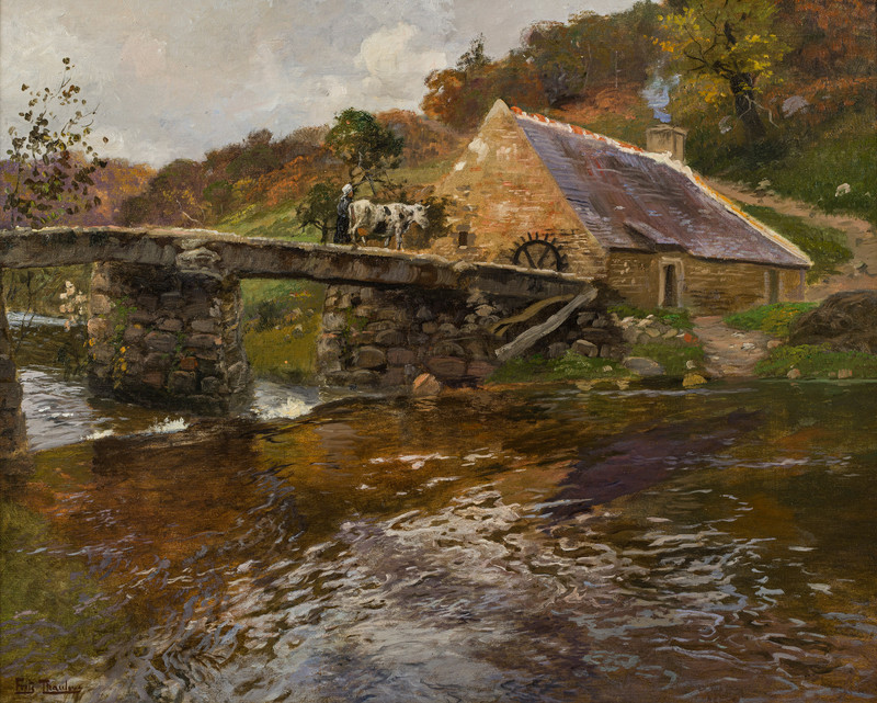 Thaulow, Frits (1847-1906), Elvelandskap ved Quimperlé, (atg. 1901)