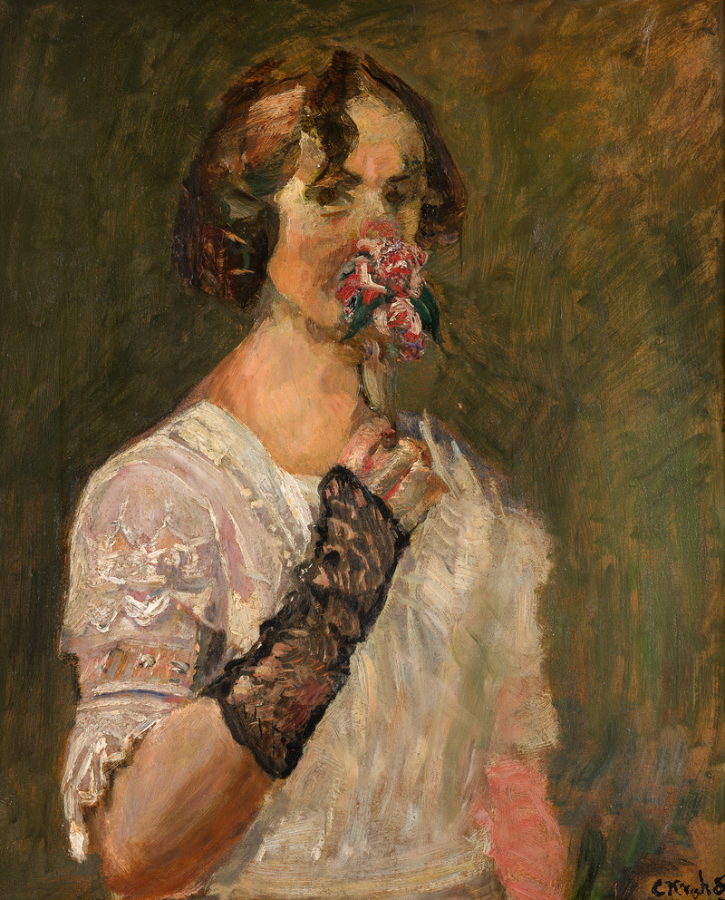 Woman with fragrant flowers