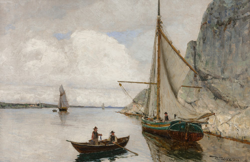 Kystlandskap med fiskere 1885