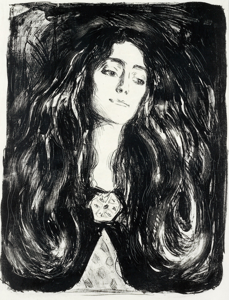 Munch, Edvard (1863-1944), Brosjen. Eva Mudocci (1903)