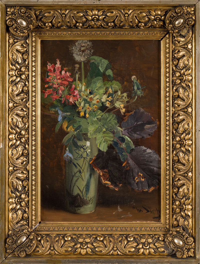 Skredsvig, Christian (1854-1924), Blomster i krukke II, ca. 1887