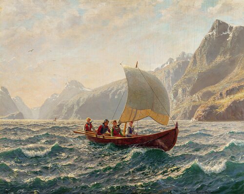 Dahl, Hans, Seilende på fjorden