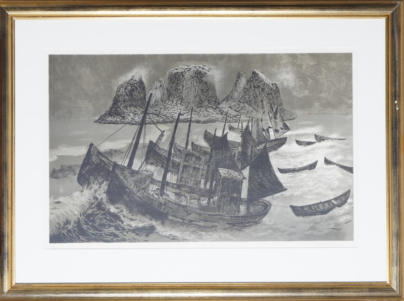 Johnson, Kaare Espolin (1907-1994), Røstskøyter III, 1983